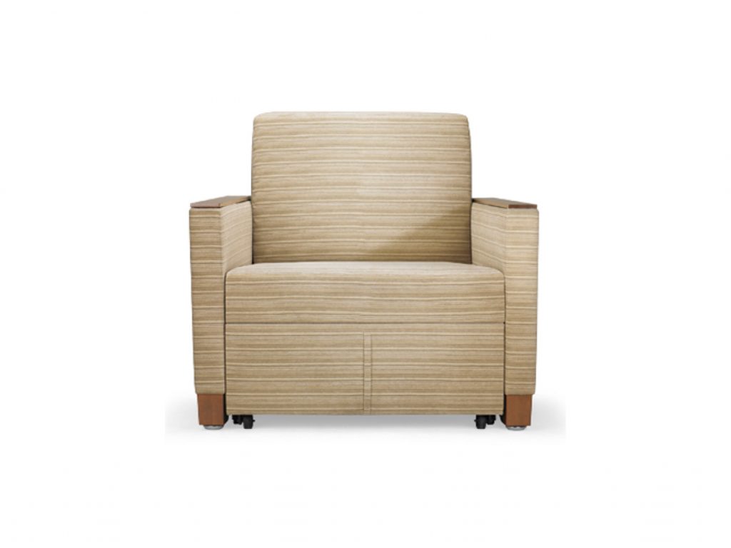 Sleep chair with anti-microbial surface for head and foot area.