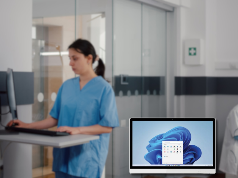 Nurse with AIO Computer